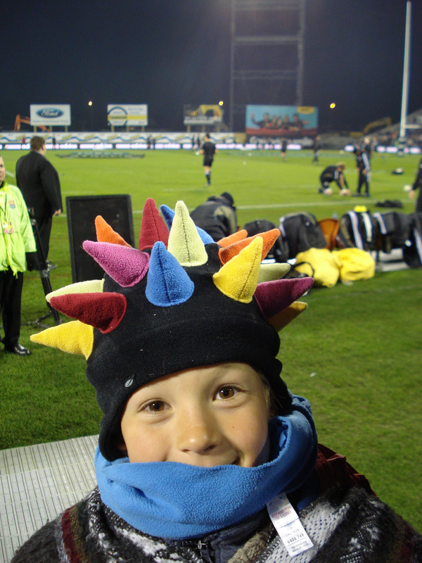 Ben in front of the All Blacks during the warm up Ben in front of the All Blacks during the warm up