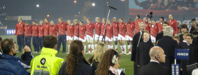 England team England team line up for the national anthem