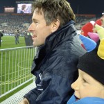 Andy and Ben Father and son gripped by the match