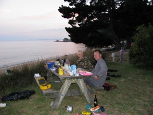 Dinner by the beach!  Freshly caught Mussels!